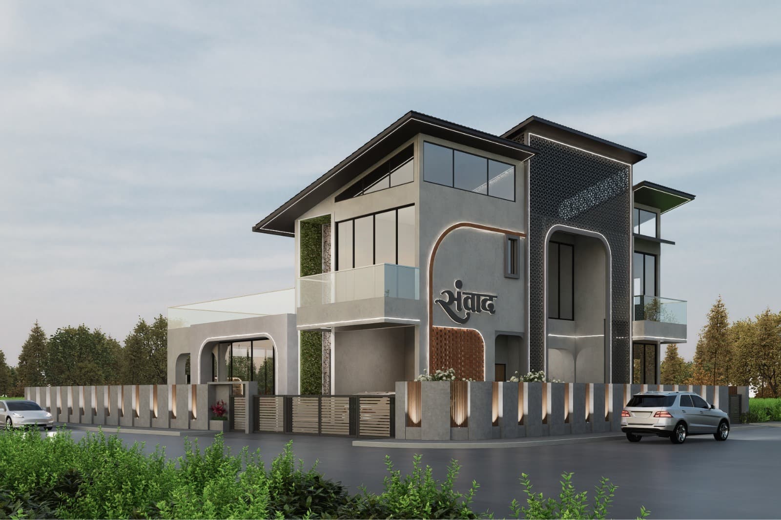 Contemporary corner residence
