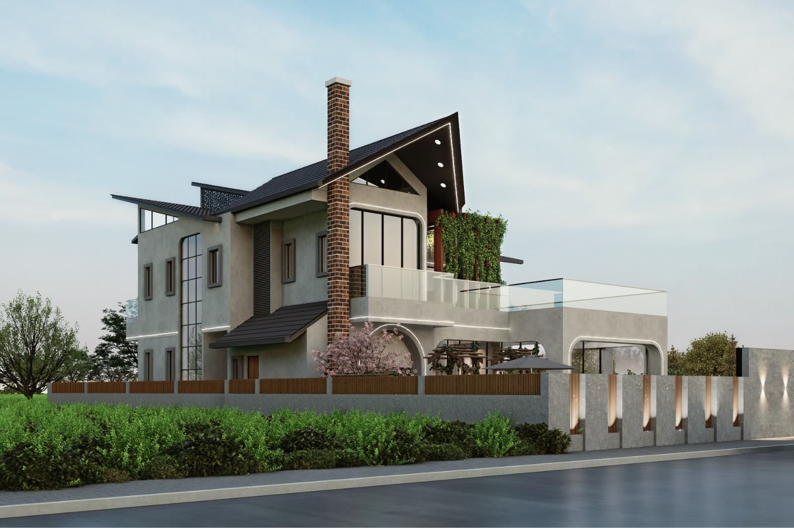 Private villa side elevation